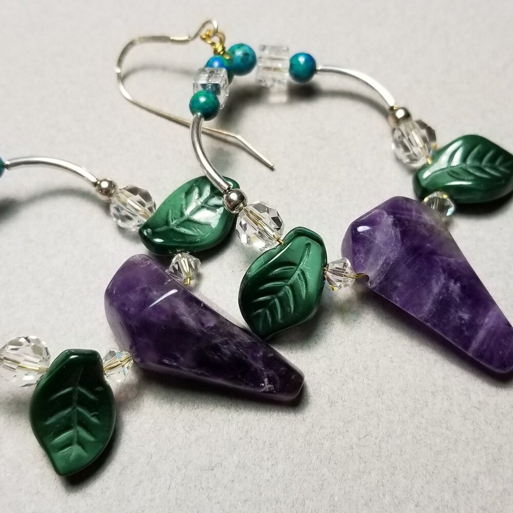 Handcrafted Amethyst Dangle Earrings - image 4